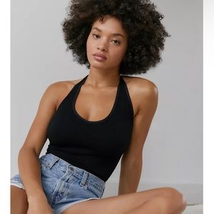 Urban Outfitters Black Halter Crop Tank